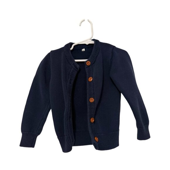 Navy Blue Cardigan Button Front Cotton Toddler 3T - Picture 1 of 3